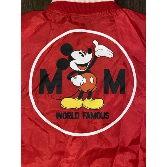 Disney Vintage Mickey Mouse UNISEX Varsity Jacket Hood Red White Stripes  Sz 3T - Picture 8 of 10